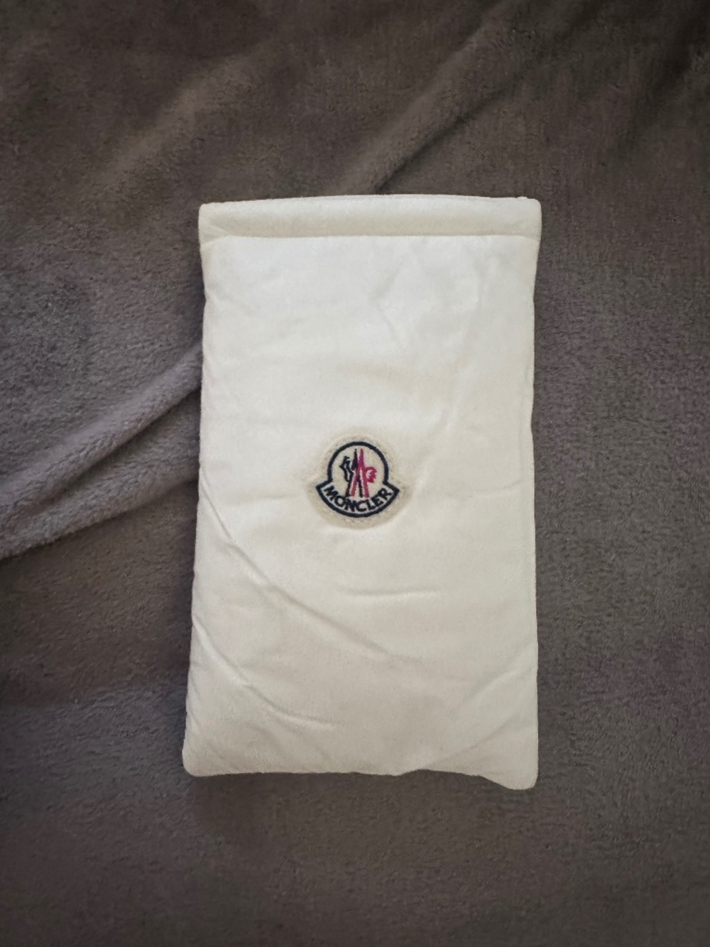 Authentic Moncler White Soft Logo Storage Pouch